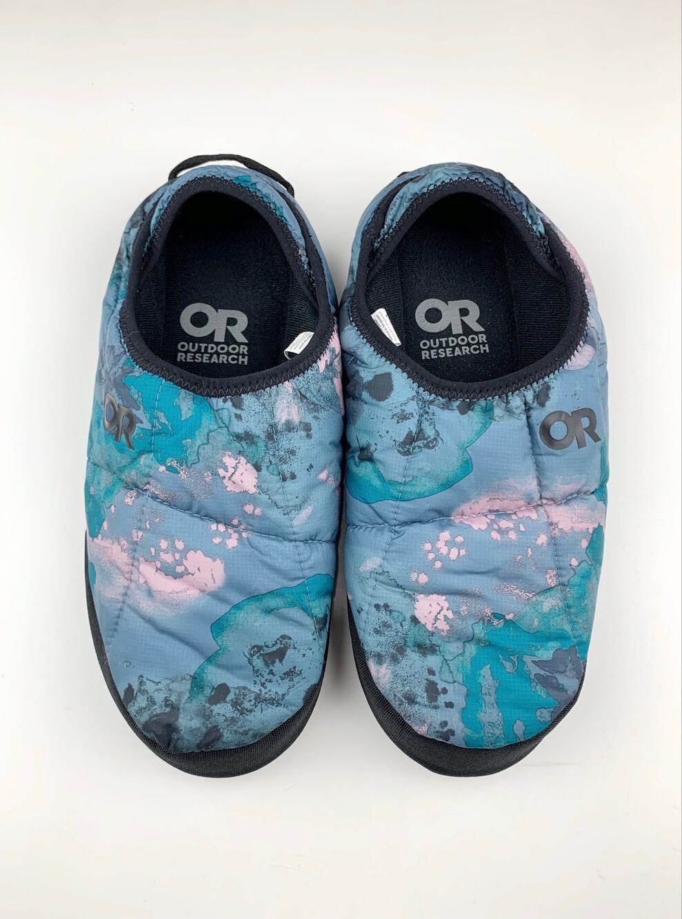 Outdoor Research Tundra Slip On Aerogel Booties Blue Insulated Womens L 9.5-10.5